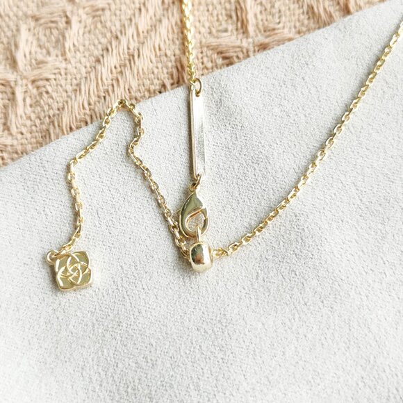 Kendra Scott - Genevieve Luster Plated Pink Cat's Eye Glass Necklace Gold - Picture 4 of 4